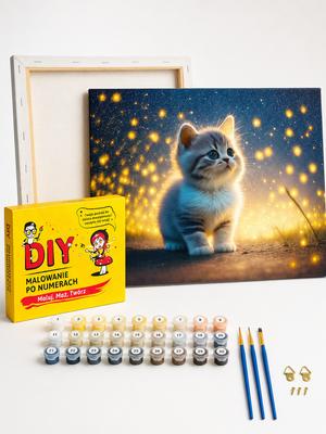 Paint by Numbers with Frame Pictures for Painting - Little Kitten 50X40