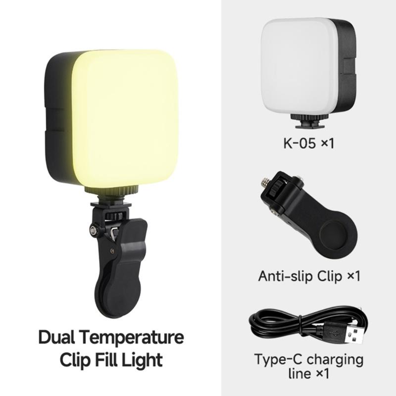 Mini Square Mobile Phone Fill Light Magnetic Mount Photography Lighting For Live Content Creation 3000K-6500K Adjustable