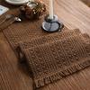 Cotton Linen Table Runner Tassel Table Flag Reusable Holiday Table Decor for Restaurant Dining Bar Kitchen Home