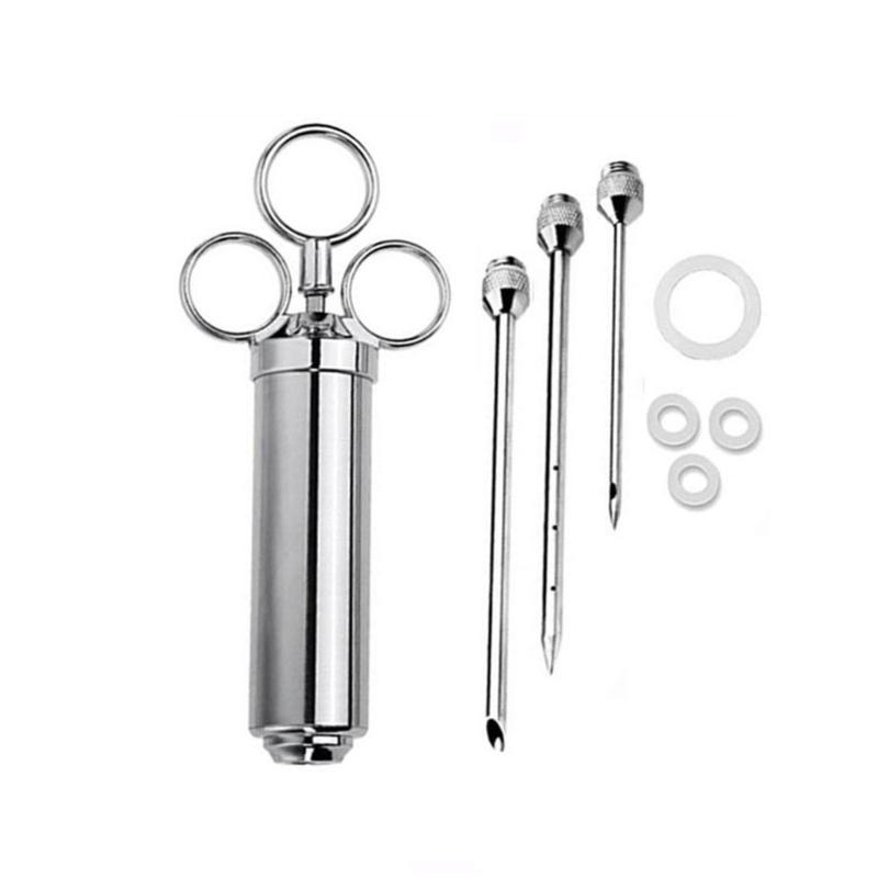 Meat Injector Stainless-Steel Marinade Turkey Injector with 2/3Marinade Needle for BBQ Grills Smokers,Turkey, Briskets 1