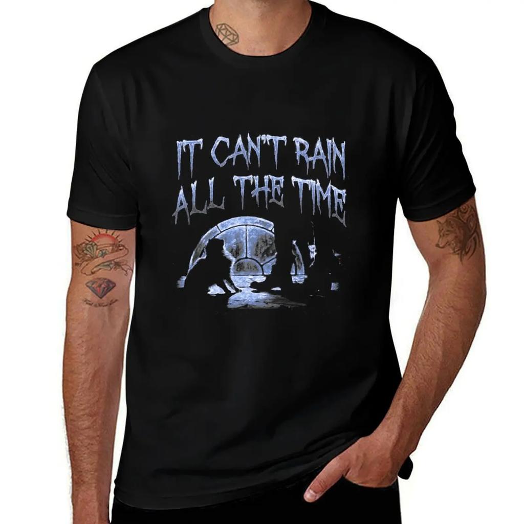 Can't Rain All The Time Deeper Blue T-Shirt korean fashion vintage clothes plain white t shirts men