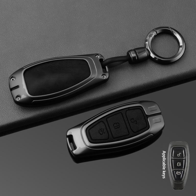 Interior Mouldings Car Key Case for Ford Kuga MK2 Focus 3 4 ST Mondeo MK3 MK4 Fiesta Fusion Ecosport Key Fob Keychain Keyless Ca