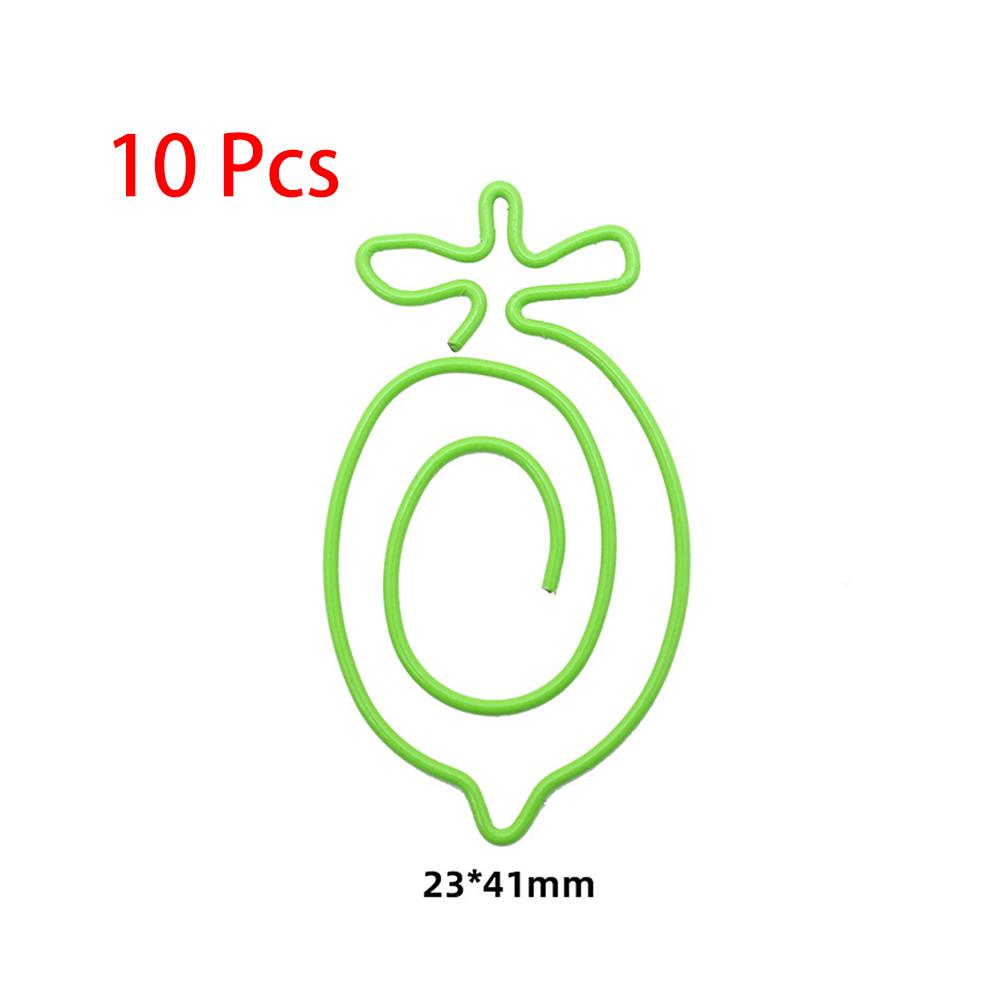 10 Pieces Cartoon Vegetabl Creative Carrot Metal Office School Supplies Cute Paper Clips Gift