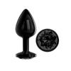 Blackgem Metal Anal Plug with Jewel Black Color Size M