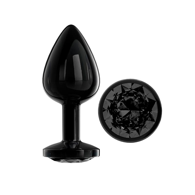 Blackgem Metal Anal Plug with Jewel Black Color Size M