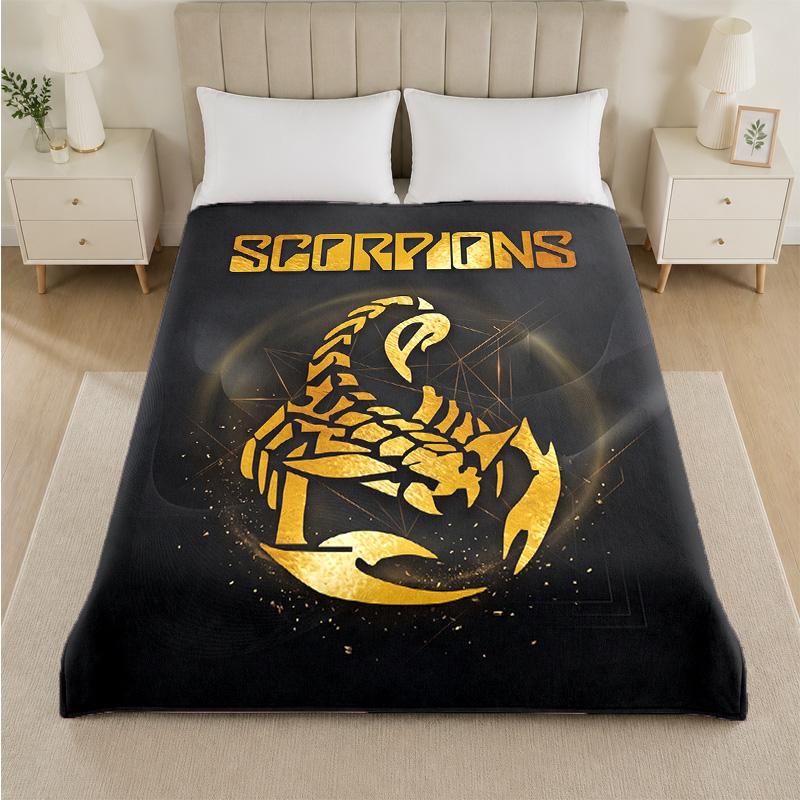 Scorpions Print Flannel Blanket Cozy Lightweight Plush Throw Blanket For Bed Sofa Household Use