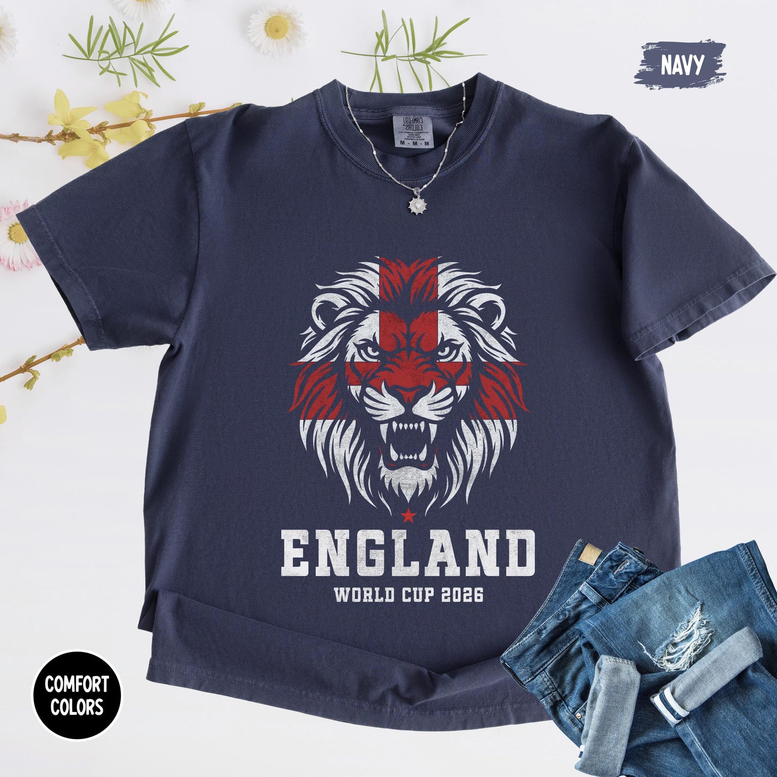 England Lion Shirt, England Soccer Tee, Three Lions Football Shirt, World Cup 2026 England Fan Gift, Vintage England Graphic Tee 4XL