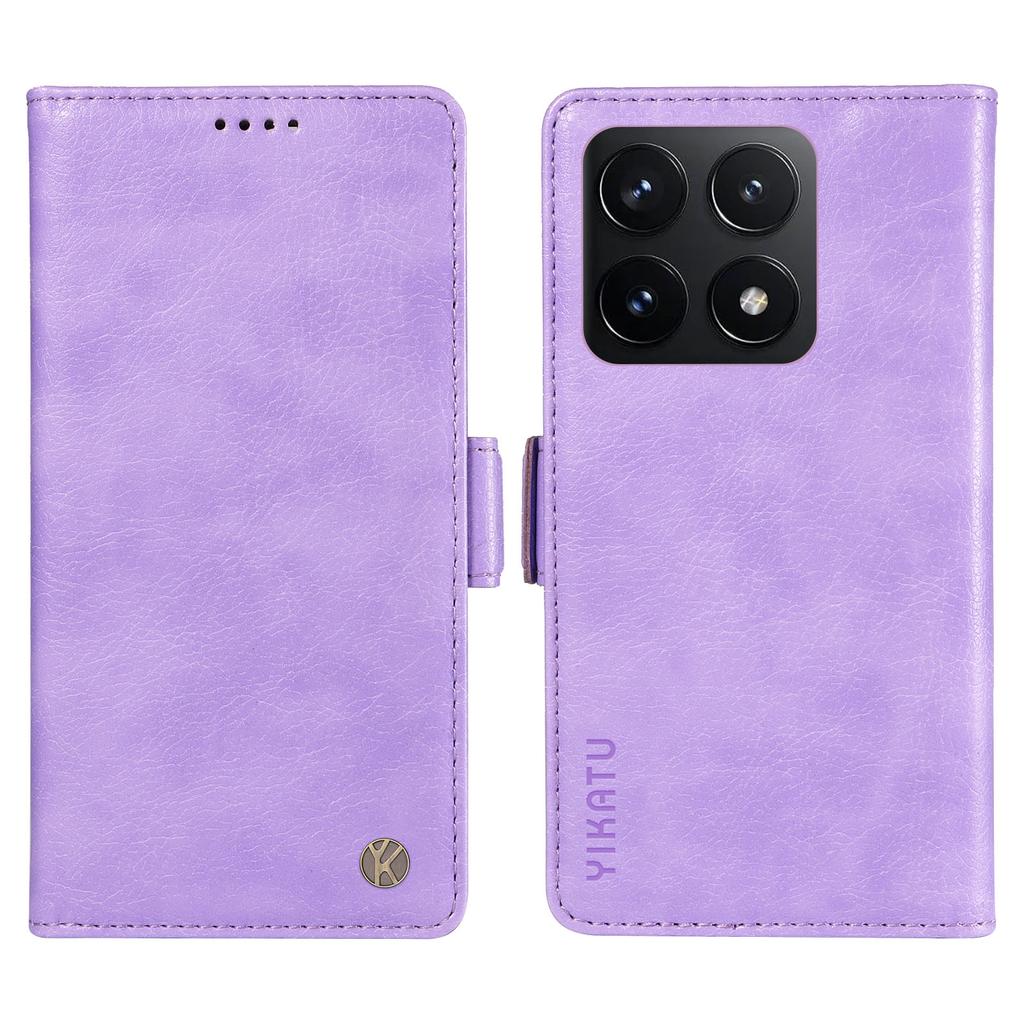 YIKATU YK-007 For Xiaomi 14T Case Side Buckle PU Leather Phone Cover Litchi Texture