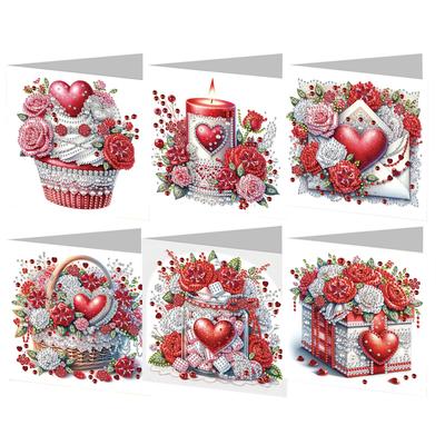 6PCS DIY Diamond Painting Greeting Card Set Rhinestone Diamond Art Mosaic Postcards Thank You Cards and Holiday Blessings