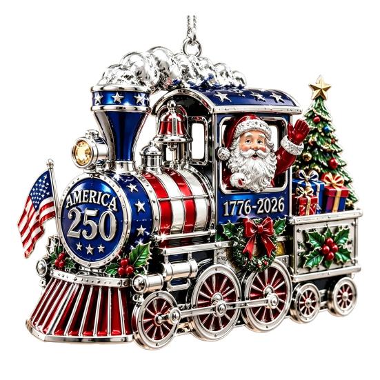 Patriotic Christmas Tree Snowflake Ornaments 250 Anniversary USA Ornament, United States 1776-2026 250th National Day Festive Keepsake, Acrylic