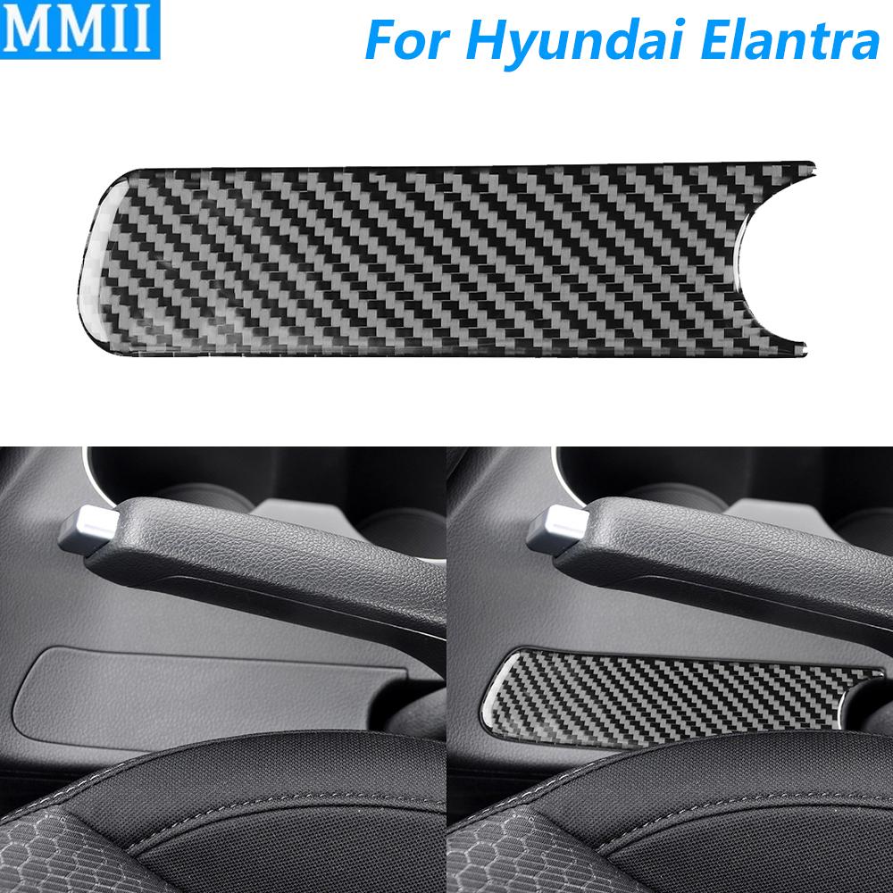 For Hyundai Elantra PHEV 2017-2020 Carbon Fiber Central HandBrake Lower Panel Cover Decorative Car Accessories Interior Sticker