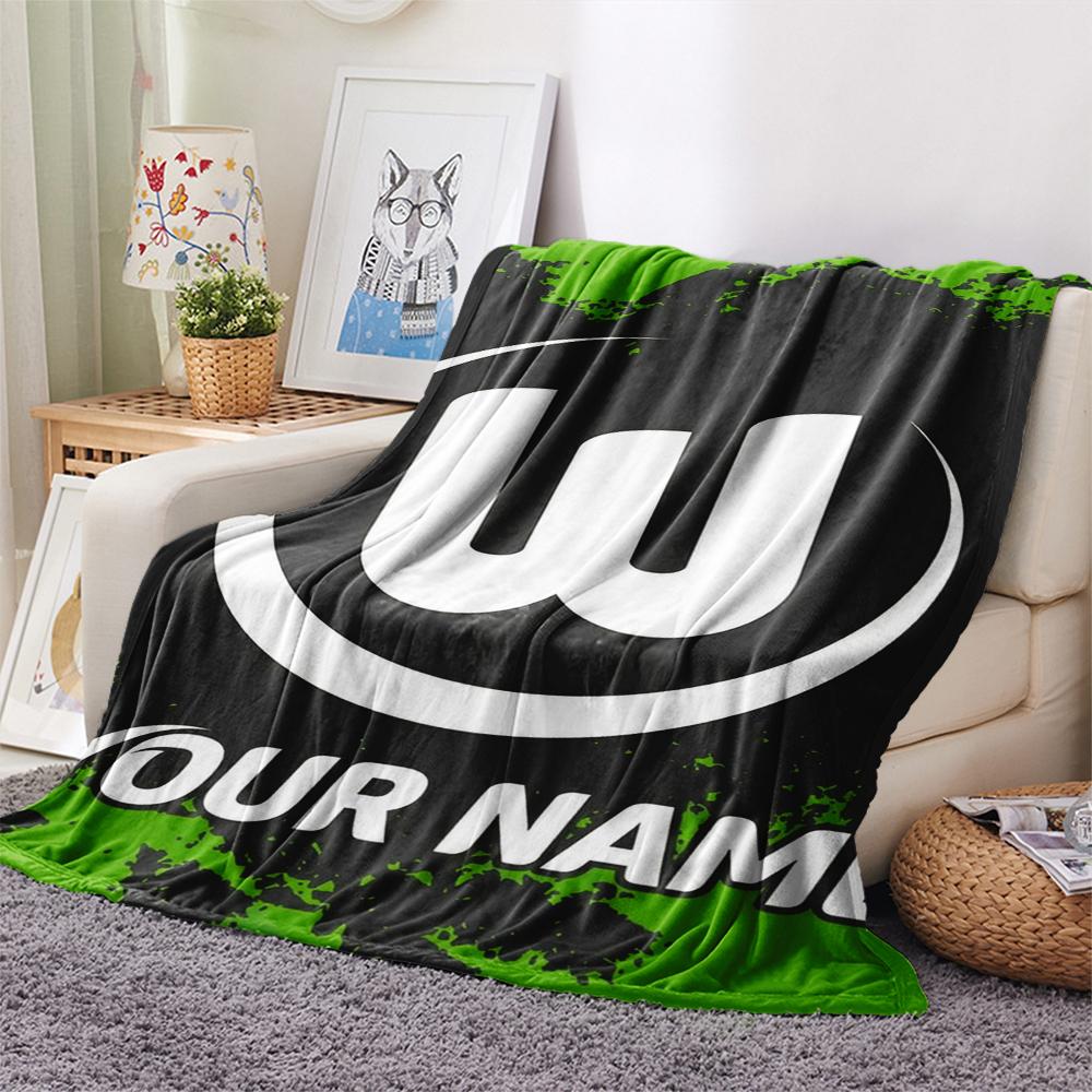 1 Stück Benutzerdefinierter Name VfL Wolfsburg Gemustert Flanelldecke Geeignet für Alle Jahreszeiten für Heimdekoration Wärme und Komfort Geschenke Feiertagsgeschenk_xia