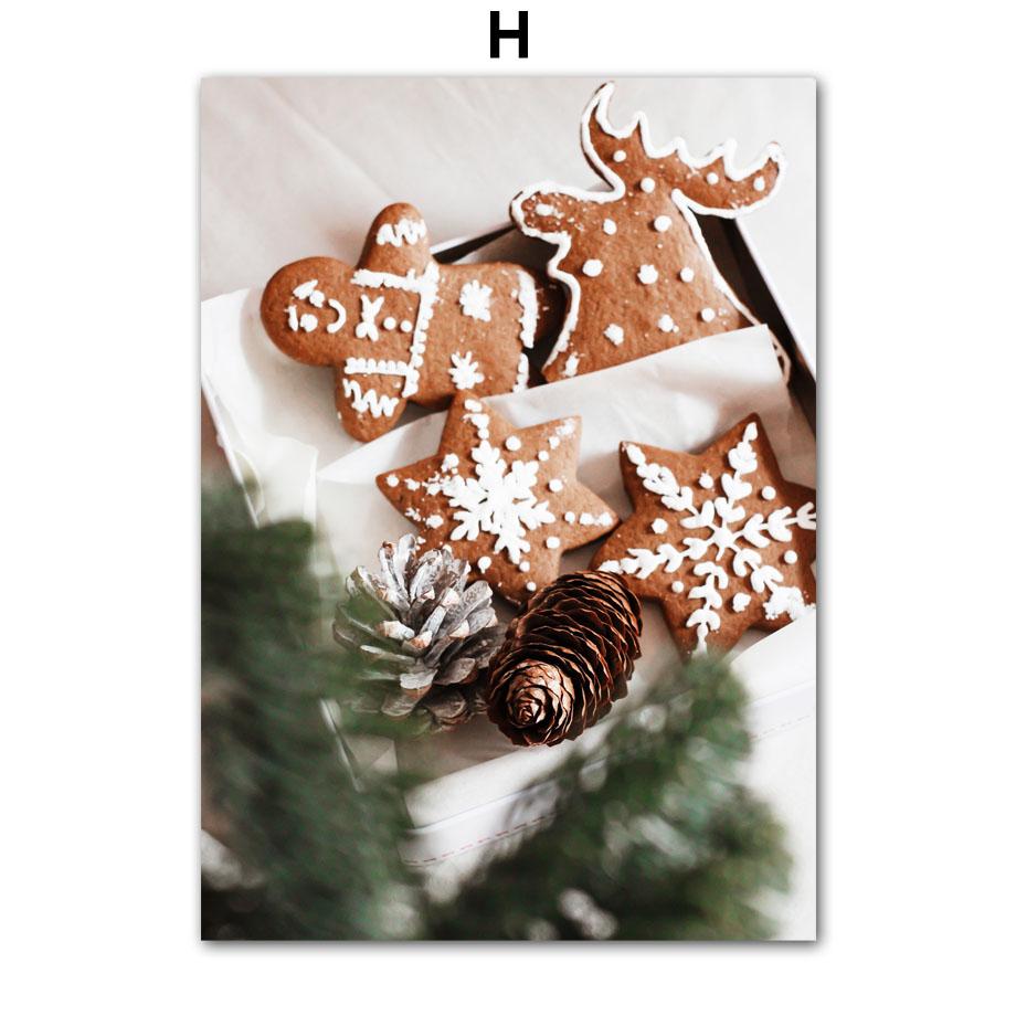 

Настенная картина на холсте, Рождественская елка, красный дом, белка, олень, украшение для гостиной, постеры и принты, настенные картины для дома A4 21X30cm No Framed