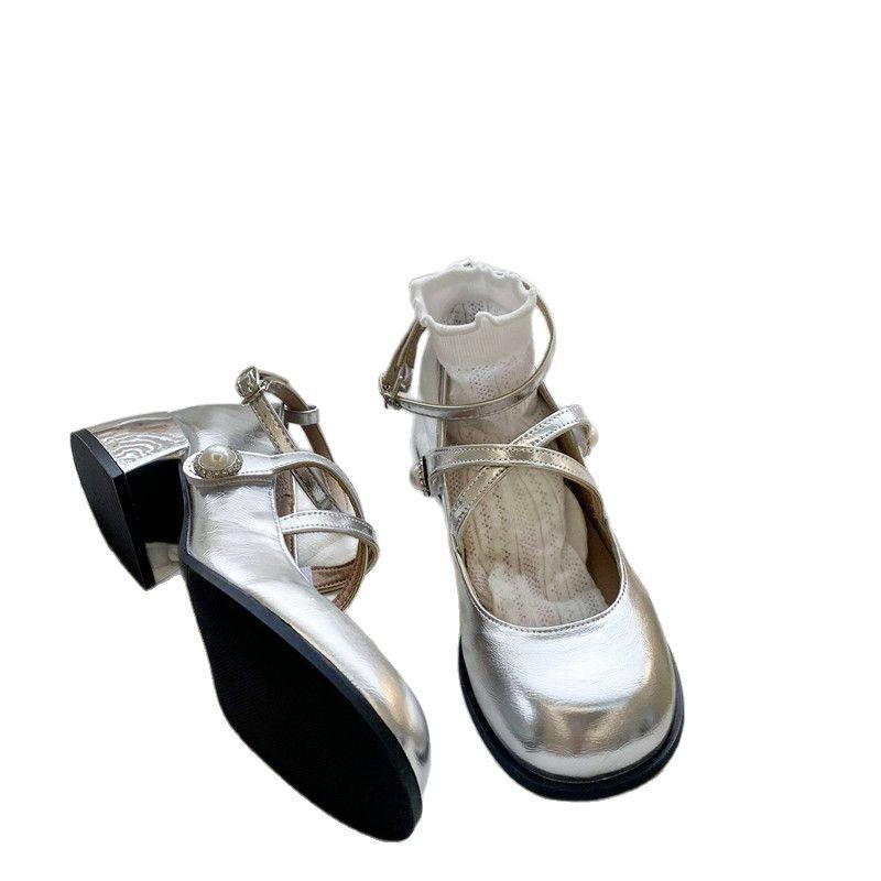 Zdroj malé kožené boty dámské Mary Jane zvýšení výšky protiskluzové