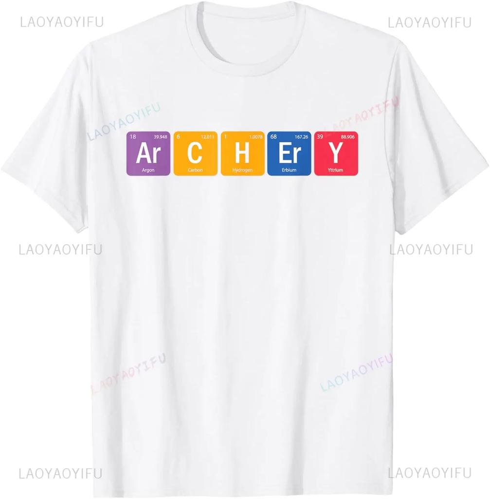 Archery  Periodic Table Archer BowUnisex Bow Hunting TShirt Unisex Summer Streetwear Tops Customizable Unisexs Clothing Ropa Hombre