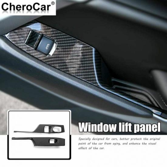 Carbon Fiber Window Lift Switch Shift Panel Trim Cover For Chevrolet Camaro 17+