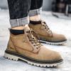 Luxury Men High Top Boots Autumn Vintage Men British Leather Boots Fashion Non Slip Motorcycle Boots Chelsea Botas Hombre 38-47