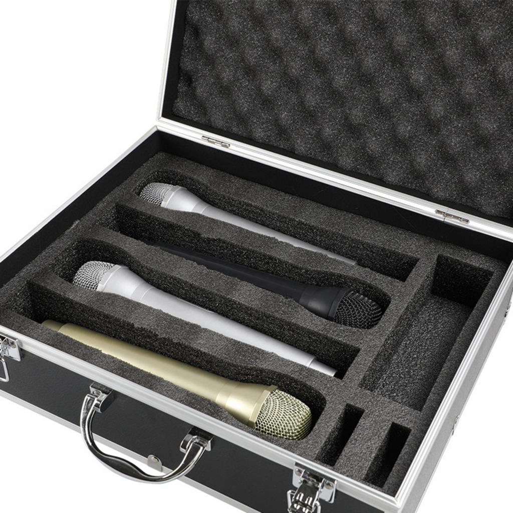 Carrying Case With Diced Foam Aluminum Build for Microphone Equiment Camera Tools Recorder Transportation Case