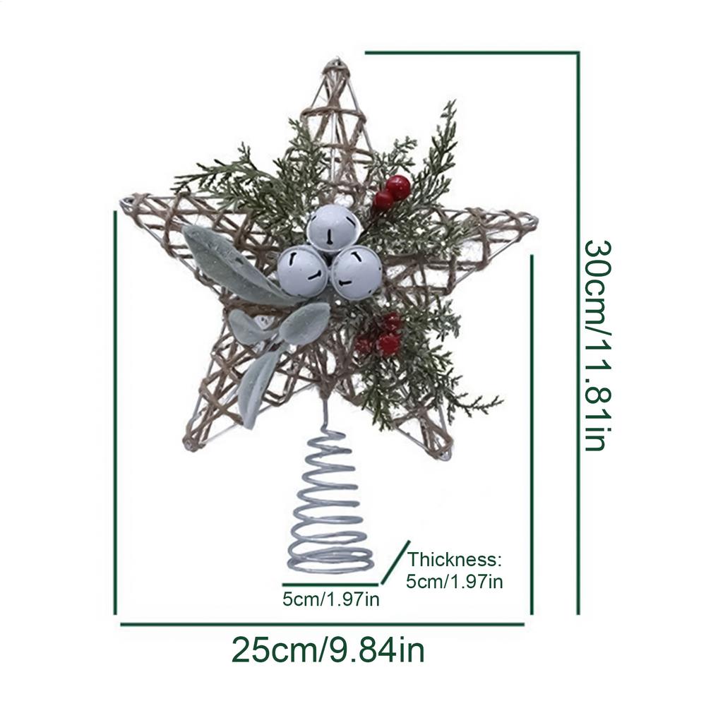 Светящаяся верхушка на елку, домашнее рождественское украшение, милая верхушка с колокольчиком для витрины, вечеринки, витрины