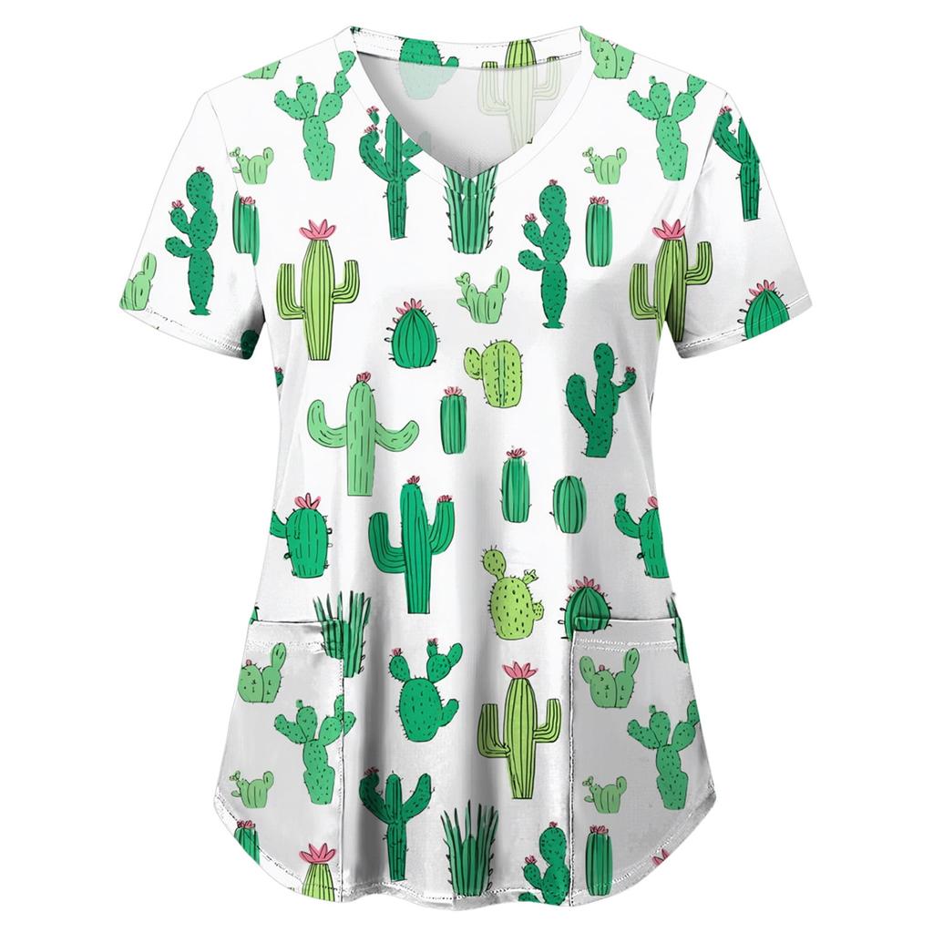 Uniforme Sanitario Enfermera Clínica Enfermería Mariposa Ropa de Trabajo Hospital Camiseta Camiseta Manga Corta Blusa Cuidadora Mujeres Trabajadoras Médico