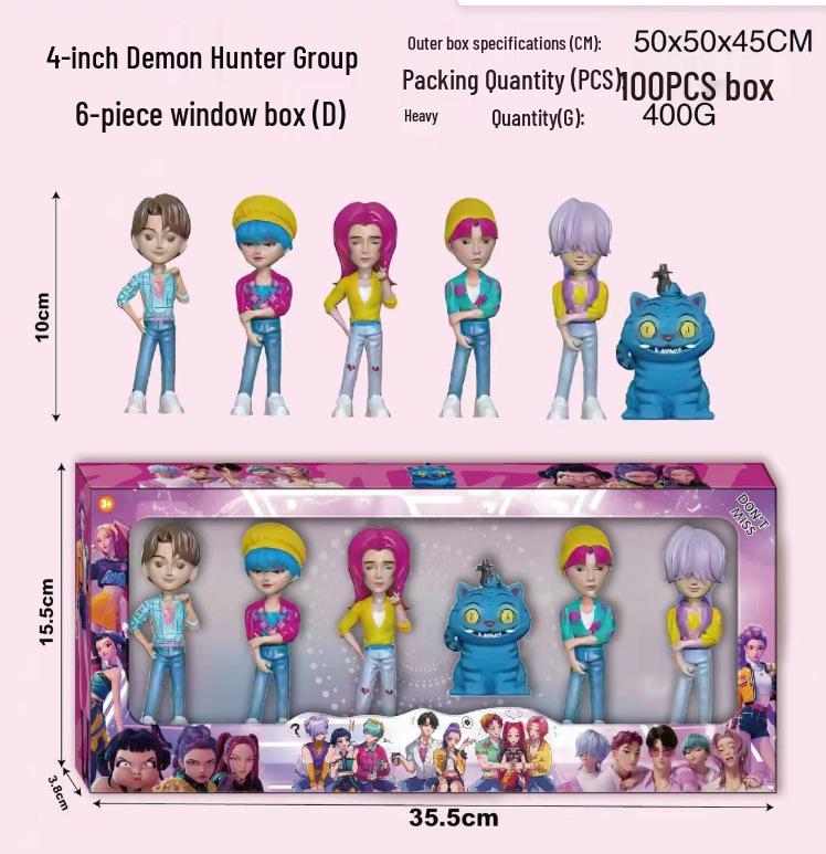 Demon Hunting Girl Group K-Pop Mira Lumi Big Head Q Version Action Figure Blind Box Toy
