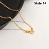1Pcs New Titanium Steel Chain Necklace 45cm Non-fading Clavicle Chain All-match M-shaped Women's Simple Necklace