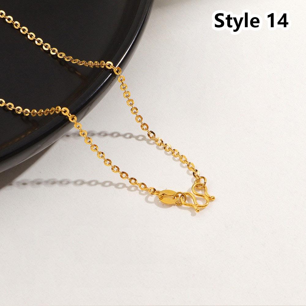 1Pcs New Titanium Steel Chain Necklace 45cm Non-fading Clavicle Chain All-match M-shaped Women's Simple Necklace