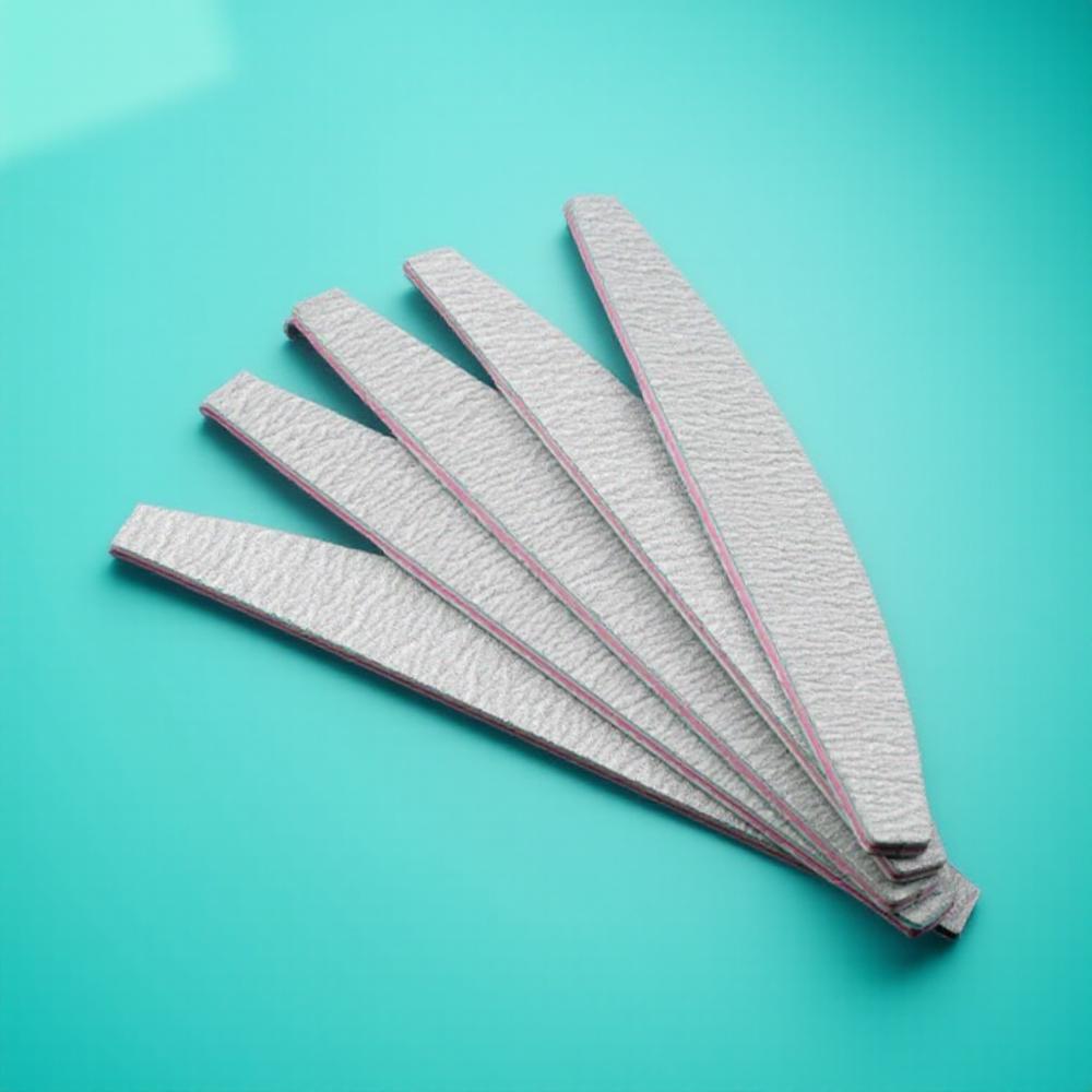 5PCS Manicure Tools Purple Core Gray Sanding File Half Moon Prong Straight Wide Nail Files