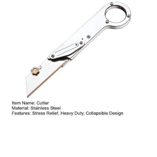 Stainless Steel Folding Cutter Stress Relief Fidget Toy Heavy Duty Pocket Size Cutter Portable Collapsible Cutting Tools