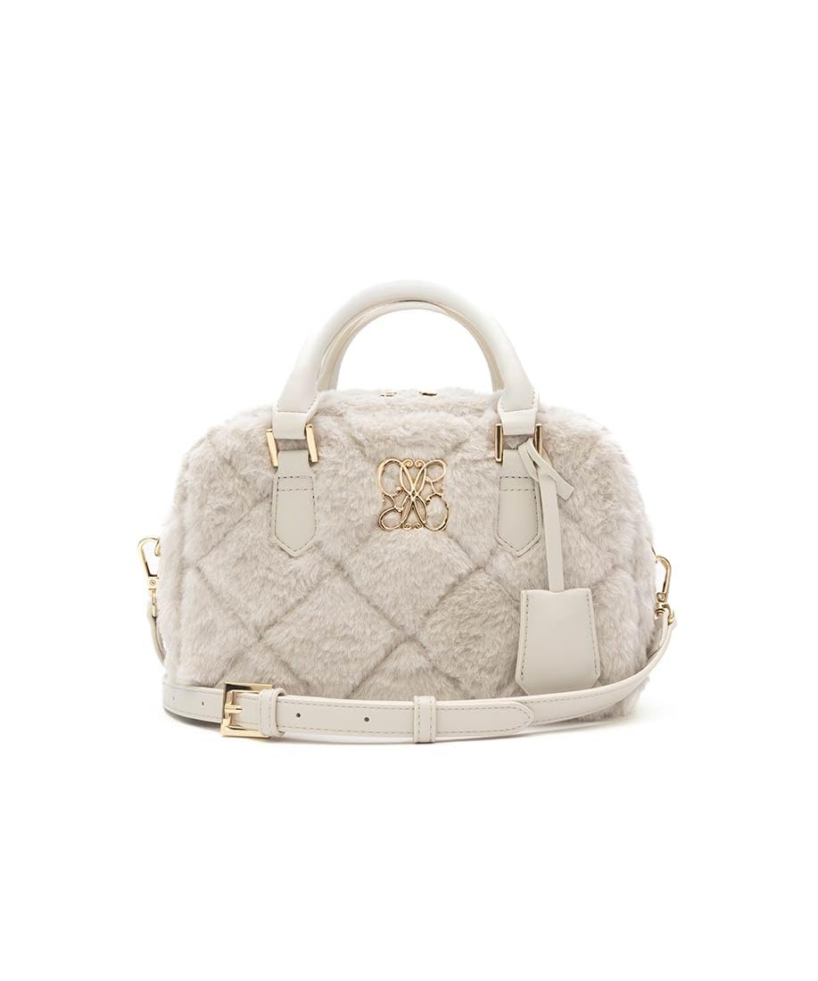 Двусторонняя стеганая сумка-тоут с мехомHANDBAGFB36038HANDBAGIVORY