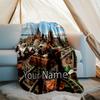 Custom Name Wallace & Gromit Theme Printed Blanket - Perfect for Couch, Bed, Travel & Outdoor Use | Machine Washable, Cozy & Durable.
