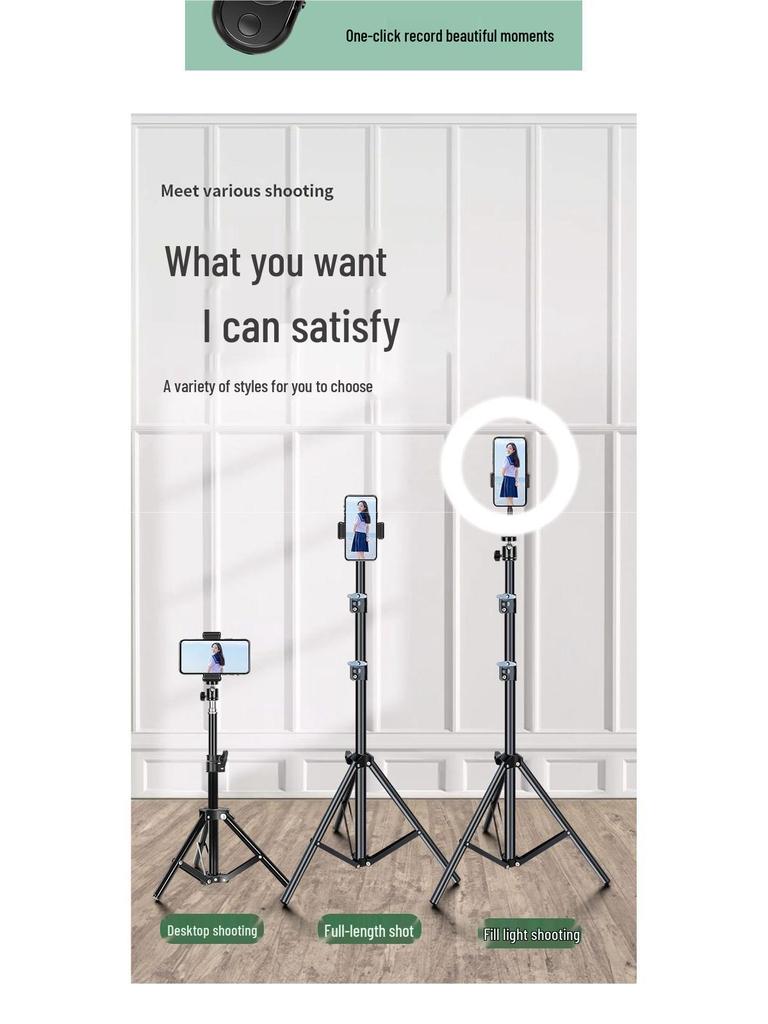 Dual Mobile Phone Tripod with Multi-Angle Stand and Fill Light for Outdoor Live Streaming and Photography
