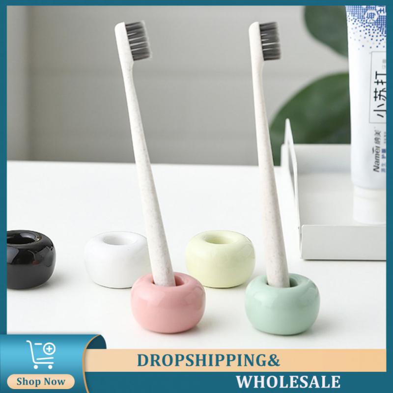 

Ceramic Toothbrush Holder Thick And Round Fashion Toothbrush Holder Ceramic Material Bathroom Supplies Simple Toothbrush Holder чёрный