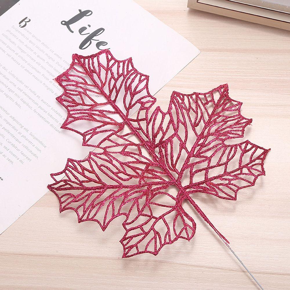 Wedding Home Glitter Glitter Leaves Christmas Tree Decor Artificial Flower Christmas Decorations