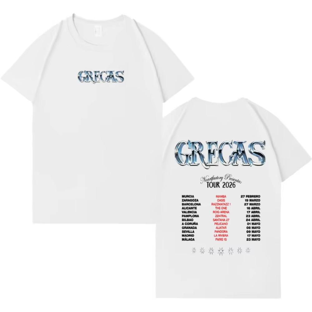 

Rapper Grecas 2026 Tour Pop Graphics Tshirts Men Harajuku High Quality Oversized Tshirts Crewneck Y2K Casual Short Sleeve Tees M