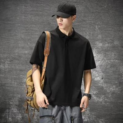 Sommer Poloshirt Herrenhemd Locker Revers Halbarm Einfarbig Kurzarm