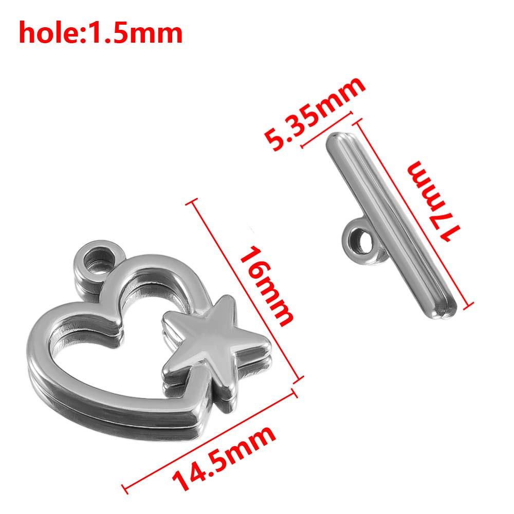 

5Sets Heart OT Clasp Stainless Steel Toggle Clasps Bar Connector for DIY Jewelry Making Bracelet Hooks Crafts Necklaces Supplies 5 sets