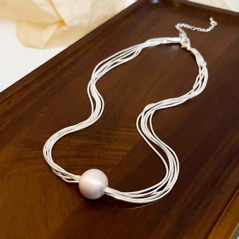 Многослойное ожерелье с круглыми шариками: Стильная, Уникальная, Ключичная цепочка, Простая и Универсальная женская шейная бижутерия.