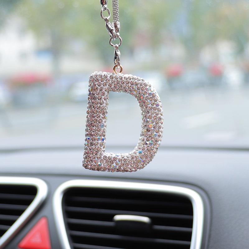 Rhinestone Bow Polymer Clay Rearview Mirror Ornament for Women