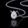 Factory  S925 Silver Water Drop Moissanite Pendant Necklace Special Pear Cut GRA Moissanite Necklace for Women Gift