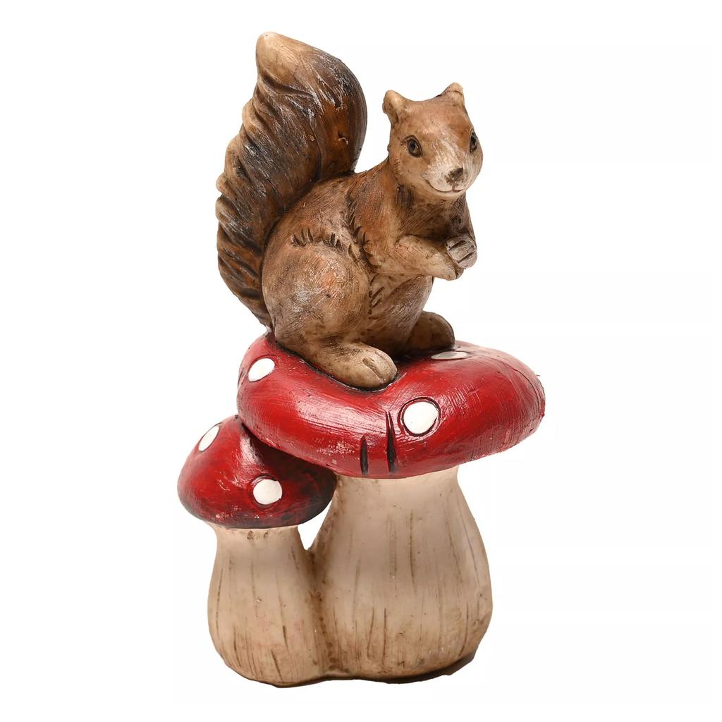 Country Living Squirrel On Mushroom Ornament