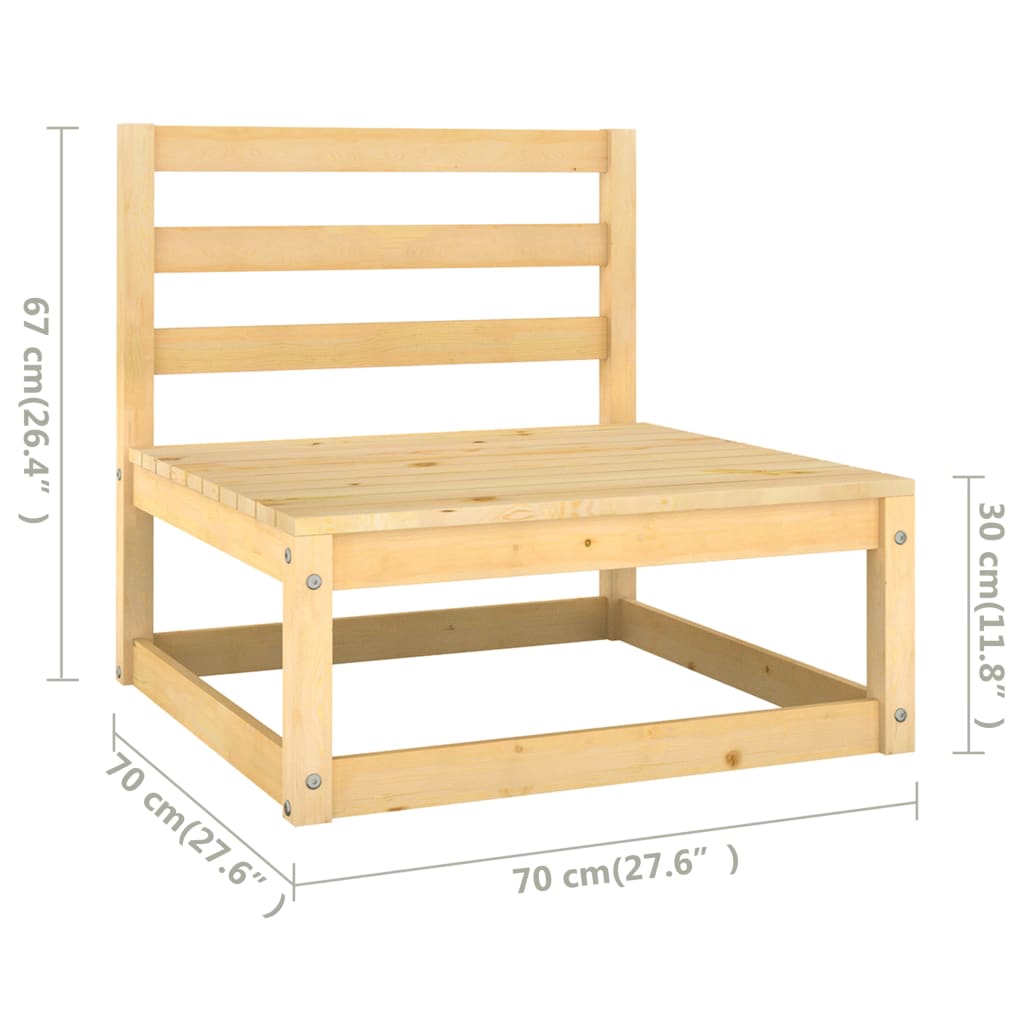 4 Piece Garden Lounge Set with Cushions Solid Pine Wood