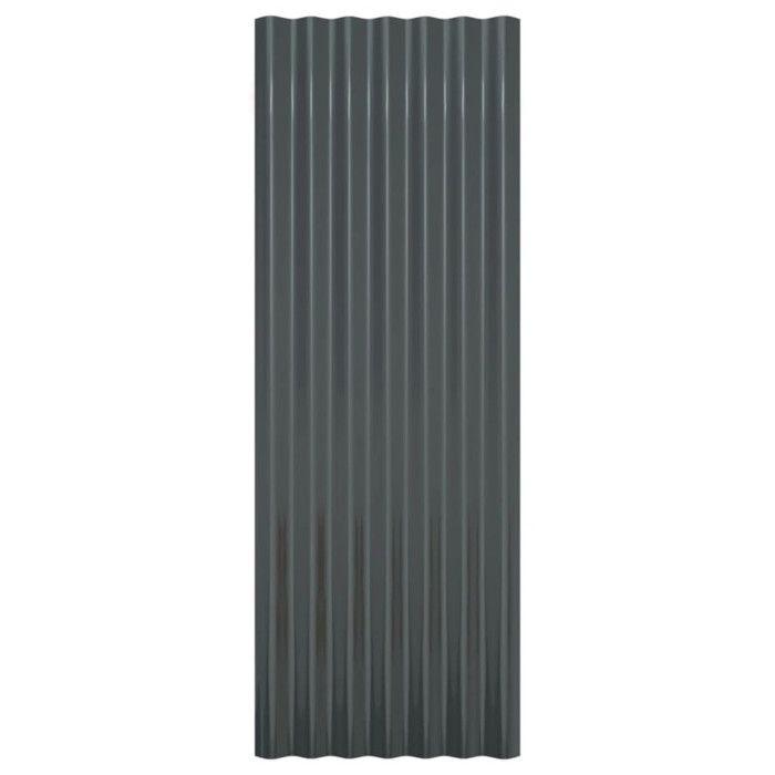 VidaXL 12x Roofing Panels Profiled Sheets DIY Roof Shed Garden Shelters Stable Mobile Home Galvanized Steel 319145