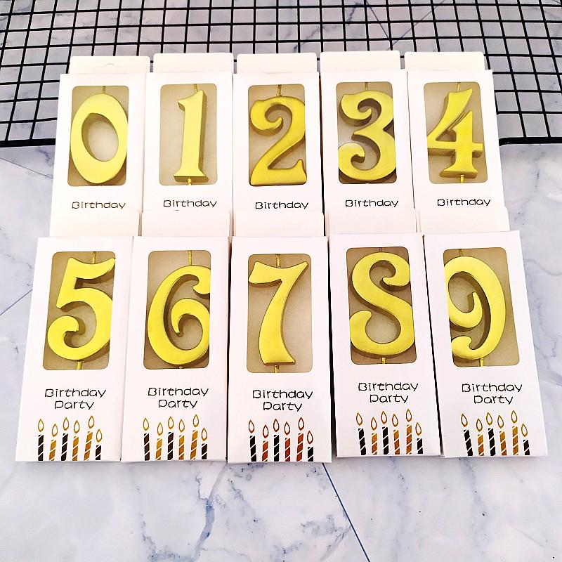 Gold Smokeless Number Candles for Baby's First Birthday Cake - Individual Pack, Creative Design