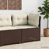 1 Seater Garden Sofa with Cushions Rattan Look PP Brown