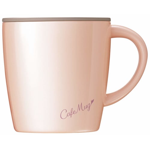Asvel Insulated Mug MG-T240, 240ml, Pearl Pink, 12.3cm W X 9.3cm D X 10.3cm H, with Lid