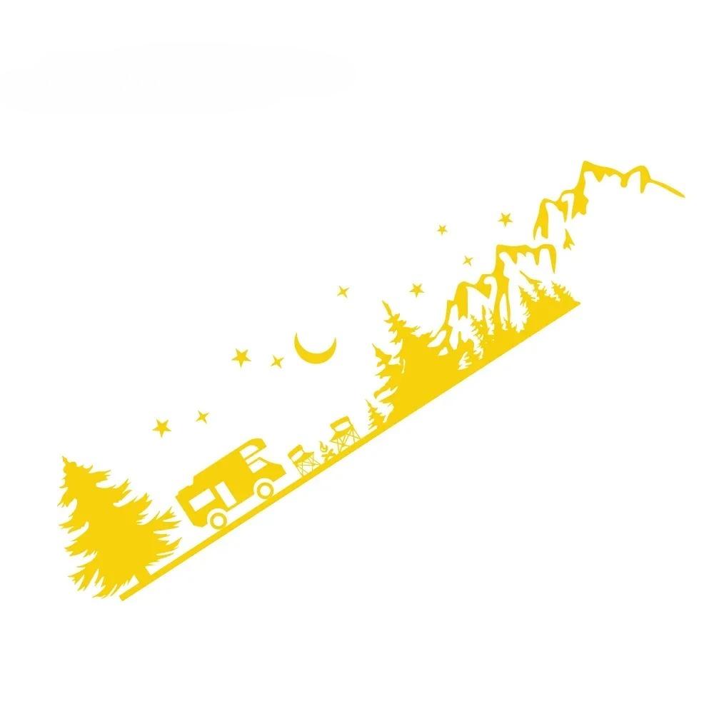 Camping Forest Landscape Mountain Sticker Decoration For Camper Van SUV Motorhome Caravan RV Decor Decal Auto Tuning Accessories