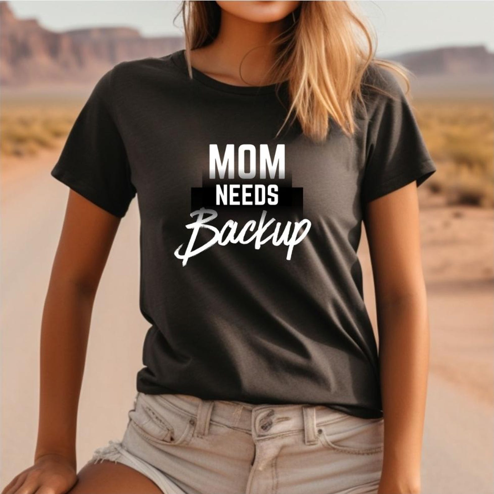Mom Needs Backup Shirt, Funny Mom Life Graphic Tee, Exhausted Mom Shirt, Motherhood Humor T Shirt, Tired Mom Tee, Relatable Parenting Shirt 4XL