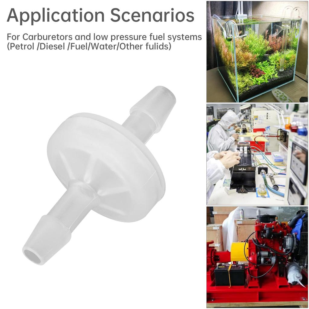 10 Pieces 1/8 Inch (3mm) Plastic Hose Reed Check Valve, Vacuum Aquarium Pump Air Check Valve, One-way Hose Reed Check Valve