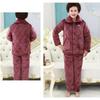 Mother Quilted Pajamas Three-layer Thick Coral Fleece Home Service Women's Plus Size Pajamas Set